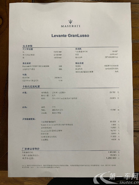 玛莎拉蒂Levante [进口] 2019款 3.0T 自动 S高功率Granlusso豪华加规版平行进口 (欧Ⅴ) 